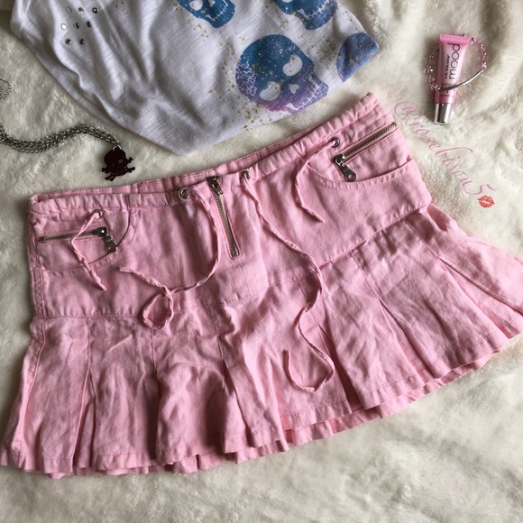 {O CASUALS} Corset Back Miniskirt w/Zipper details - Picture 6 of 8